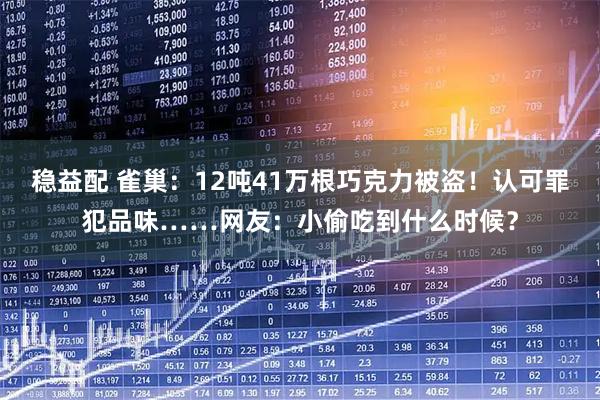稳益配 雀巢：12吨41万根巧克力被盗！认可罪犯品味……网友：小偷吃到什么时候？